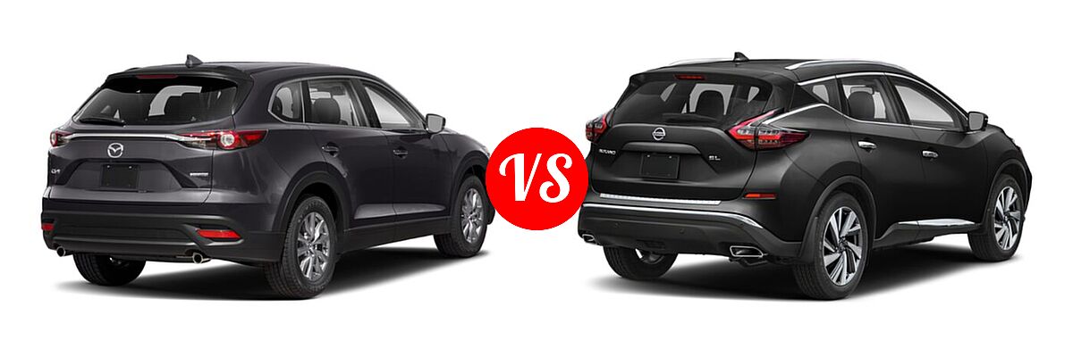 2021 Mazda CX-9 SUV Touring vs. 2021 Nissan Murano SUV Platinum / SL - Rear Right Comparison