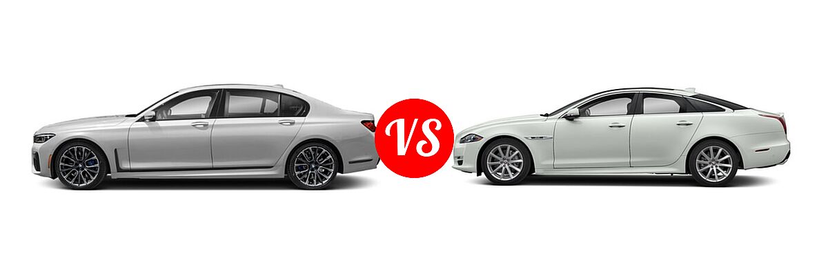 2021 BMW 7 Series Sedan 750i xDrive vs. 2018 Jaguar XJ Sedan XJ R-Sport / XJ Supercharged - Side Comparison