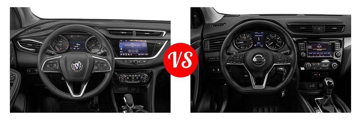 2021 Buick Encore GX SUV Preferred / Select vs. 2021 Nissan Rogue Sport SUV S / SV - Dashboard Comparison