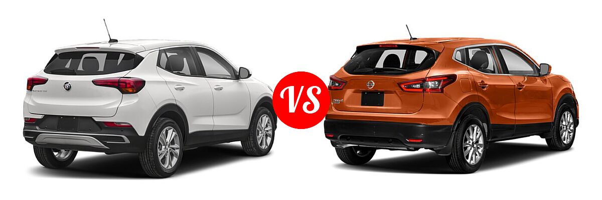 2021 Buick Encore GX SUV Preferred / Select vs. 2021 Nissan Rogue Sport SUV S / SV - Rear Right Comparison