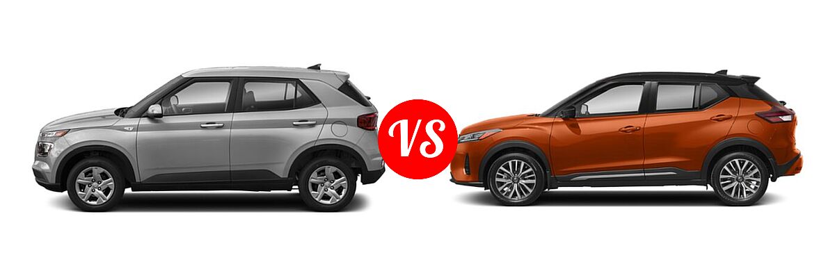 2021 Hyundai Venue SUV SE vs. 2021 Nissan Kicks SUV SR - Side Comparison
