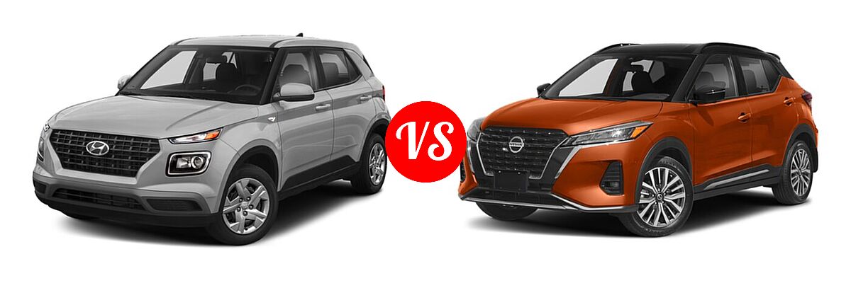 2021 Hyundai Venue SUV SE vs. 2021 Nissan Kicks SUV SR - Front Left Comparison