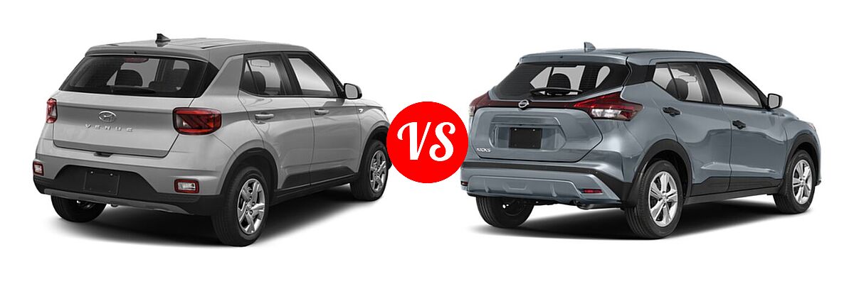 2021 Hyundai Venue SUV SE vs. 2021 Nissan Kicks SUV S / SV - Rear Right Comparison