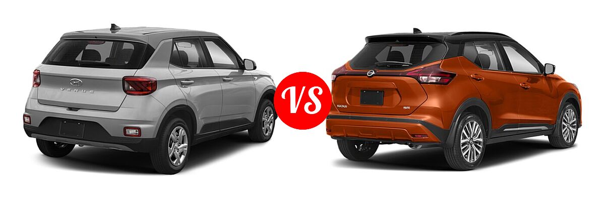2021 Hyundai Venue SUV SE vs. 2021 Nissan Kicks SUV SR - Rear Right Comparison