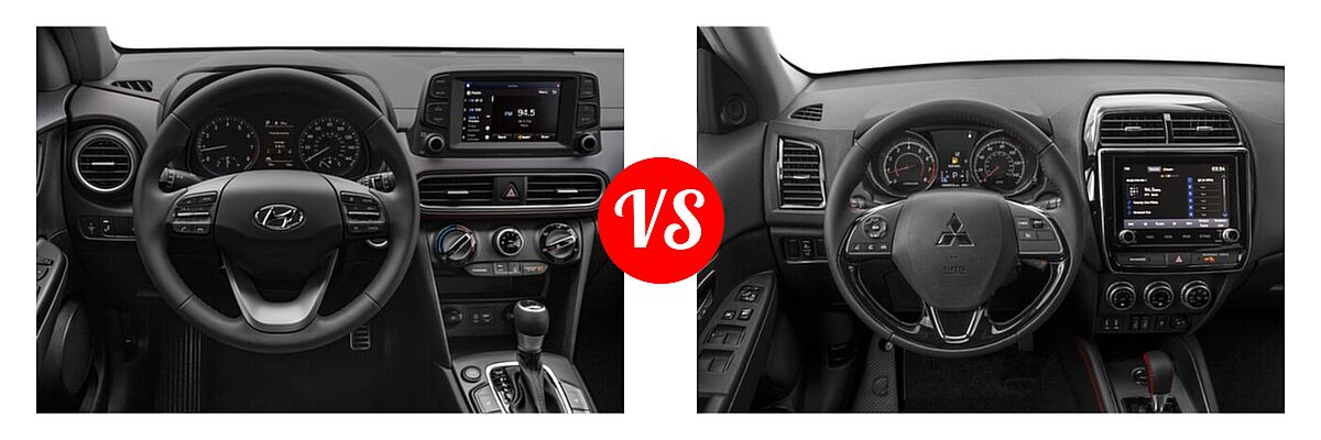 2021 Hyundai Kona SUV NIGHT vs. 2021 Mitsubishi Outlander Sport SUV BE - Dashboard Comparison