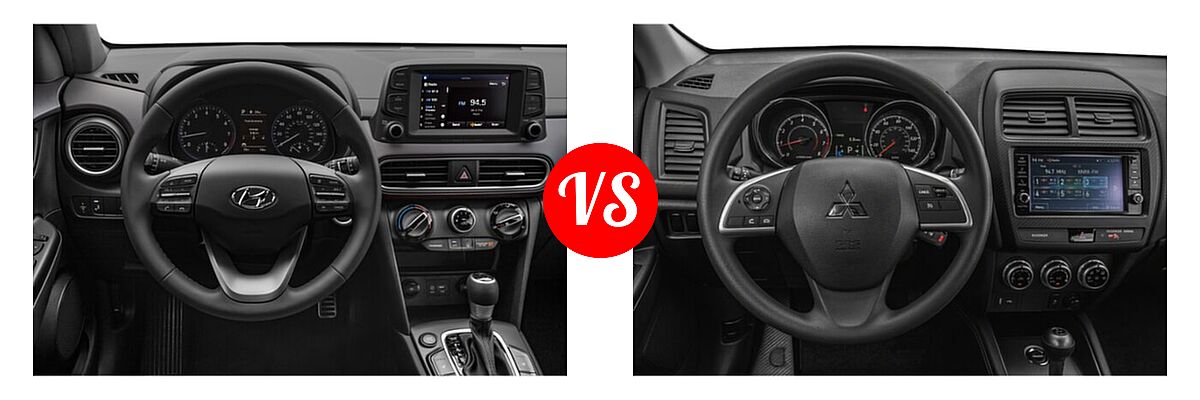 2021 Hyundai Kona SUV NIGHT vs. 2021 Mitsubishi Outlander Sport SUV S - Dashboard Comparison