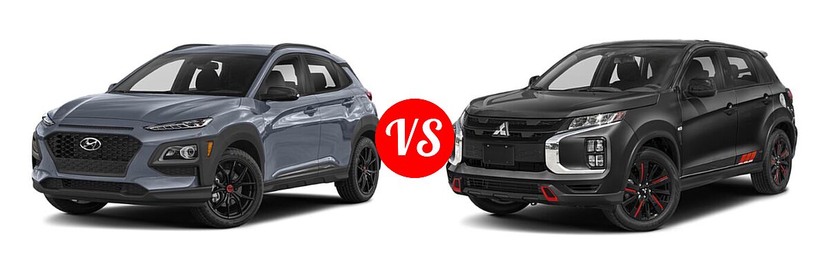 2021 Hyundai Kona SUV NIGHT vs. 2021 Mitsubishi Outlander Sport SUV BE - Front Left Comparison