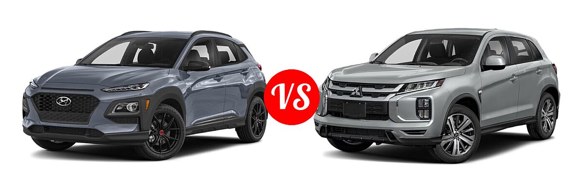 2021 Hyundai Kona SUV NIGHT vs. 2021 Mitsubishi Outlander Sport SUV S - Front Left Comparison