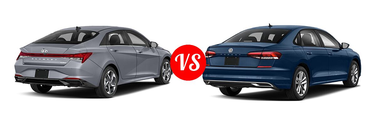 2021 Hyundai Elantra Sedan Limited / N Line / SE vs. 2021 Volkswagen Passat Sedan 2.0T S / 2.0T SE - Rear Right Comparison