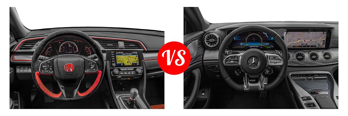 2021 Honda Civic Type R Hatchback Touring vs. 2021 Mercedes-Benz AMG GT Hatchback AMG GT 43 - Dashboard Comparison