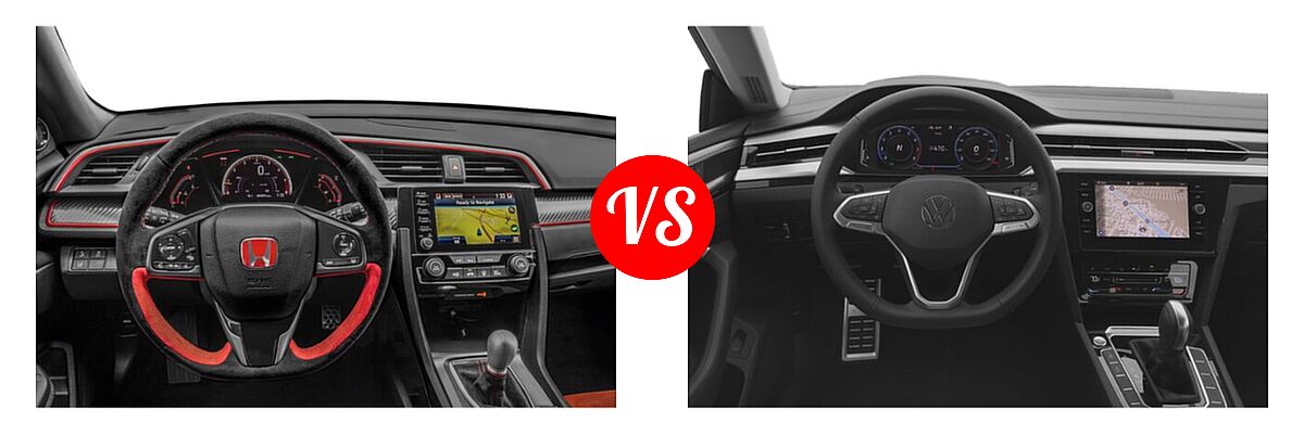 2021 Honda Civic Type R Hatchback Touring vs. 2021 Volkswagen Arteon Hatchback SE - Dashboard Comparison