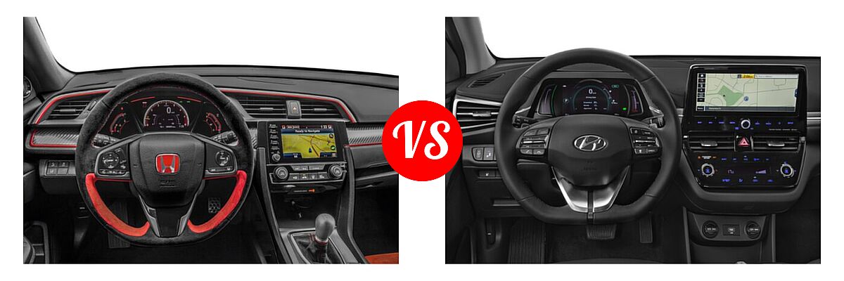 2021 Honda Civic Type R Hatchback Touring vs. 2021 Hyundai Ioniq Electric Hatchback Electric Limited - Dashboard Comparison