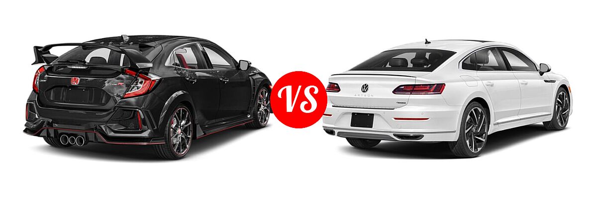 2021 Honda Civic Type R Hatchback Touring vs. 2021 Volkswagen Arteon Hatchback SEL Premium R-Line / SEL R-Line - Rear Right Comparison