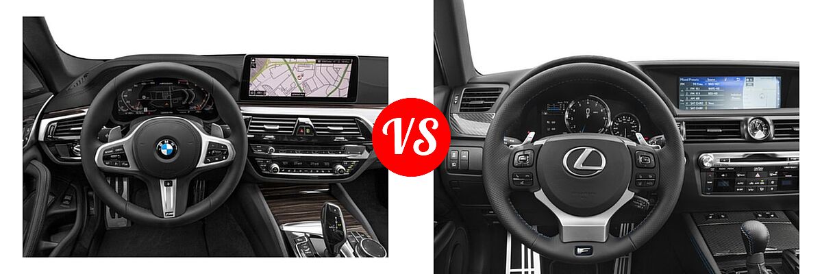 2021 BMW 5 Series M550i Sedan M550i xDrive vs. 2018 Lexus GS F Sedan RWD - Dashboard Comparison