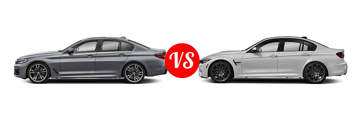 2021 BMW 5 Series M550i Sedan M550i xDrive vs. 2018 BMW M3 Sedan Sedan - Side Comparison