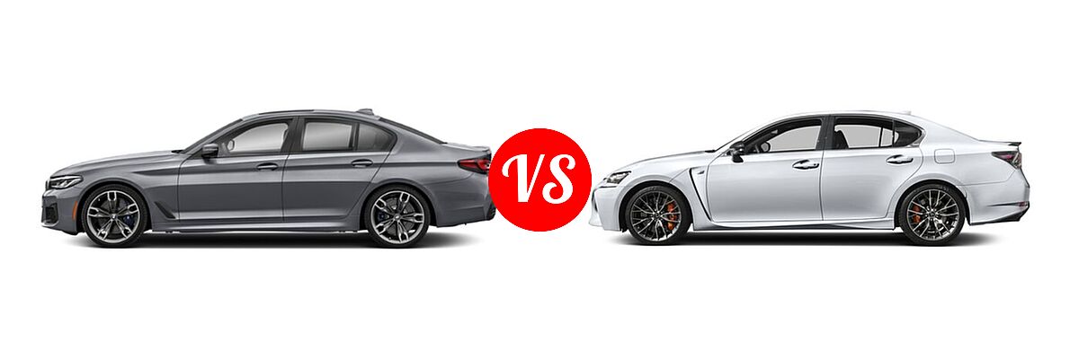2021 BMW 5 Series M550i Sedan M550i xDrive vs. 2018 Lexus GS F Sedan RWD - Side Comparison