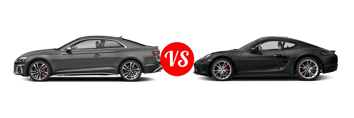 2020 Audi S5 Coupe Premium / Premium Plus / Prestige vs. 2018 Porsche 718 Cayman Coupe S - Side Comparison