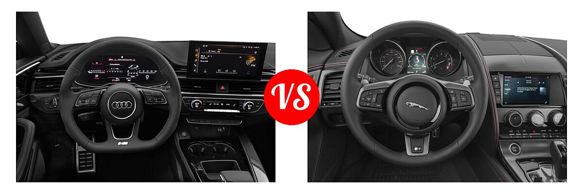 2020 Audi S5 Coupe Premium / Premium Plus / Prestige vs. 2018 Jaguar F-TYPE Coupe R-Dynamic - Dashboard Comparison