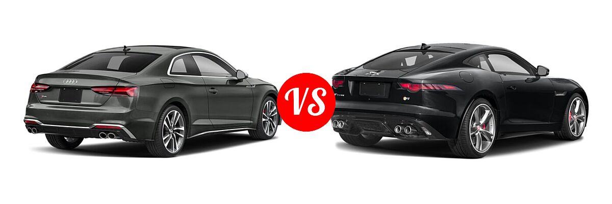 2020 Audi S5 Coupe Premium / Premium Plus / Prestige vs. 2018 Jaguar F-TYPE Coupe R-Dynamic - Rear Right Comparison