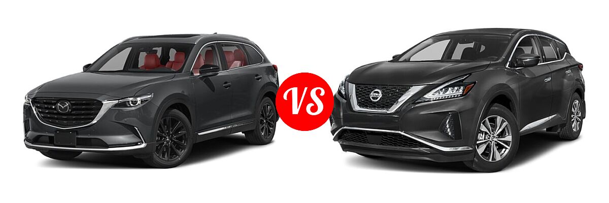 2021 Mazda CX-9 SUV Carbon Edition vs. 2021 Nissan Murano SUV S / SV - Front Left Comparison