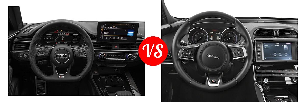 2021 Audi S4 Sedan Premium / Prestige vs. 2018 Jaguar XE Sedan S - Dashboard Comparison
