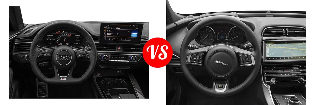 2021 Audi S4 Sedan Premium / Prestige vs. 2018 Jaguar XE Sedan 25t R-Sport / 30t R-Sport / 35t R-Sport - Dashboard Comparison