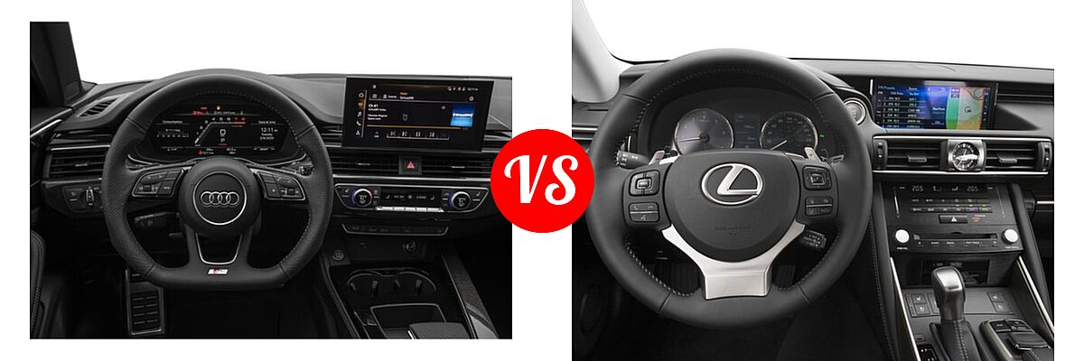 2021 Audi S4 Sedan Premium / Prestige vs. 2018 Lexus IS 350 Sedan IS 350 - Dashboard Comparison