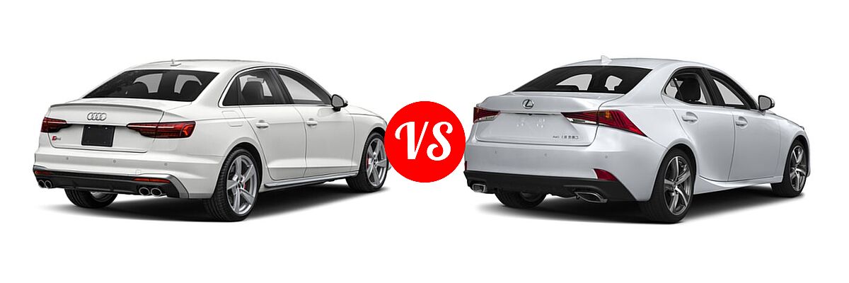 2021 Audi S4 Sedan Premium / Prestige vs. 2018 Lexus IS 350 Sedan IS 350 - Rear Right Comparison