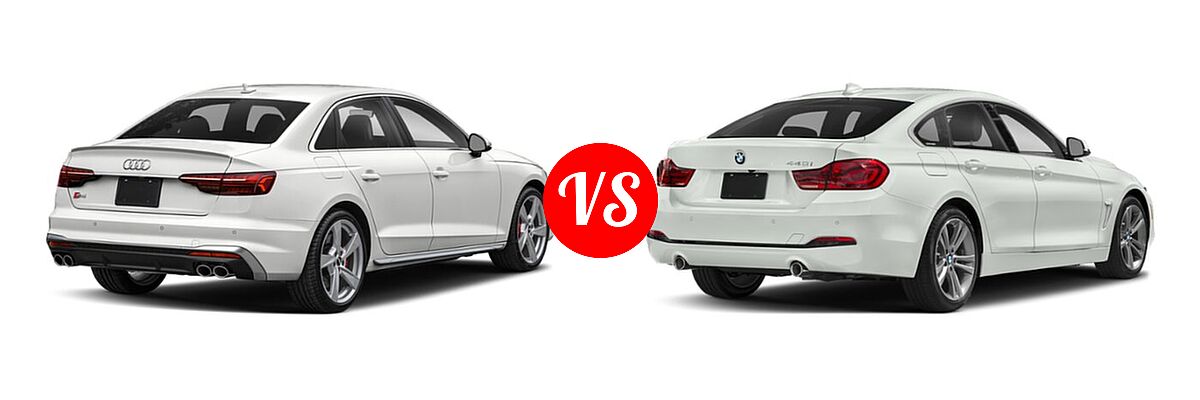2021 Audi S4 Sedan Premium / Prestige vs. 2018 BMW 4 Series Gran Coupe Sedan 440i / 440i xDrive - Rear Right Comparison