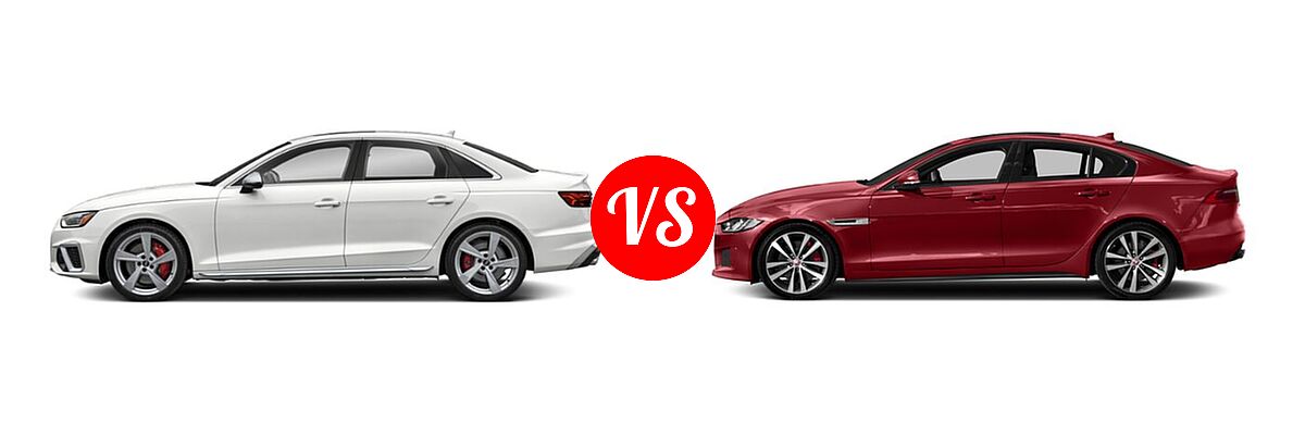 2021 Audi S4 Sedan Premium / Prestige vs. 2018 Jaguar XE Sedan S - Side Comparison