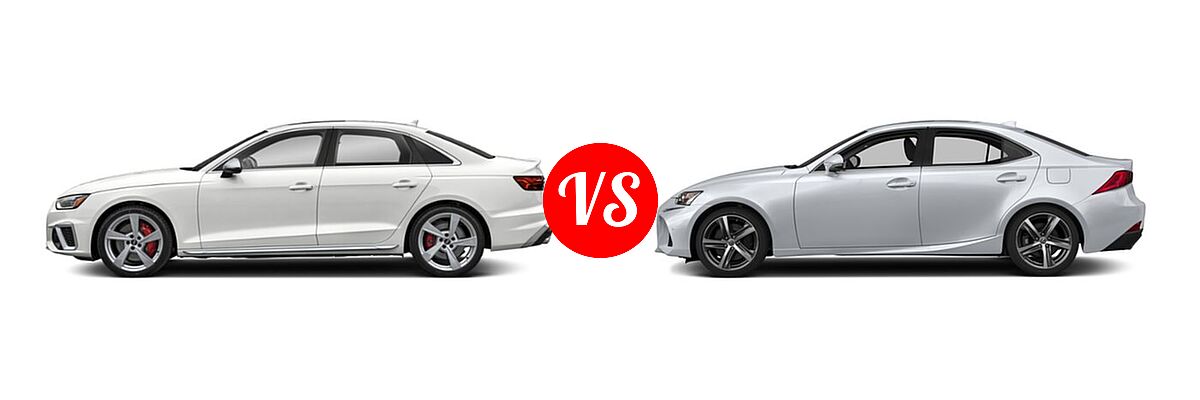 2021 Audi S4 Sedan Premium / Prestige vs. 2018 Lexus IS 350 Sedan IS 350 - Side Comparison