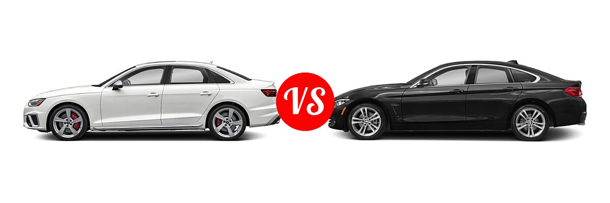 2021 Audi S4 Sedan Premium / Prestige vs. 2018 BMW 4 Series Gran Coupe Sedan 430i / 430i xDrive - Side Comparison