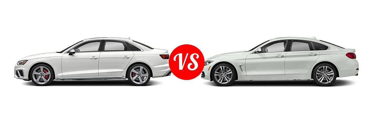 2021 Audi S4 Sedan Premium / Prestige vs. 2018 BMW 4 Series Gran Coupe Sedan 440i / 440i xDrive - Side Comparison