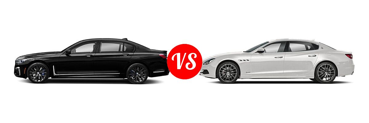 2021 BMW 7 Series M760i Sedan M760i xDrive vs. 2018 Maserati Quattroporte GTS GranSport Sedan GTS GranSport - Side Comparison