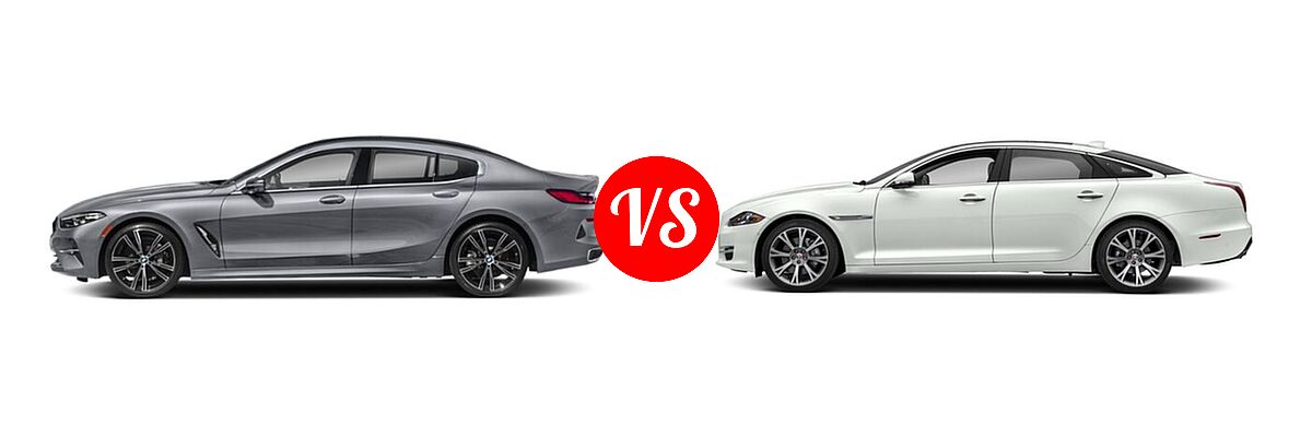 2021 BMW 8 Series Sedan 840i vs. 2018 Jaguar XJ Sedan XJL Portfolio / XJL Supercharged - Side Comparison