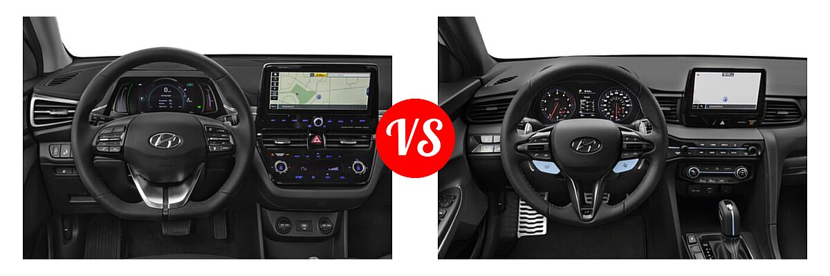 2021 Hyundai Ioniq Electric Hatchback Electric Limited vs. 2021 Hyundai Veloster N Hatchback DCT / Manual - Dashboard Comparison