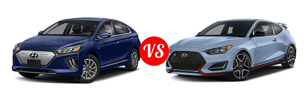 2021 Hyundai Ioniq Electric Hatchback Electric Limited vs. 2021 Hyundai Veloster N Hatchback DCT / Manual - Front Left Comparison