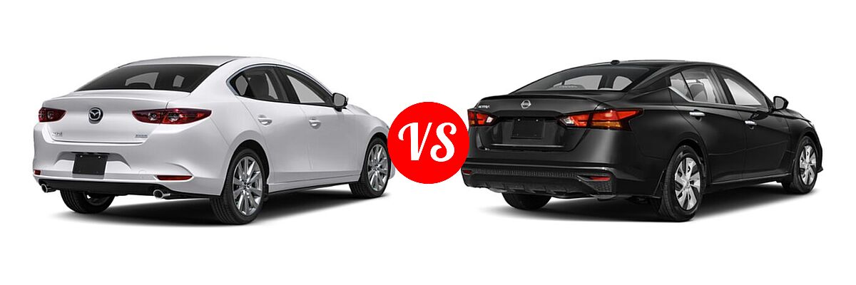 2021 Mazda 2 Sedan Select vs. 2021 Nissan Altima Sedan 2.5 S - Rear Right Comparison