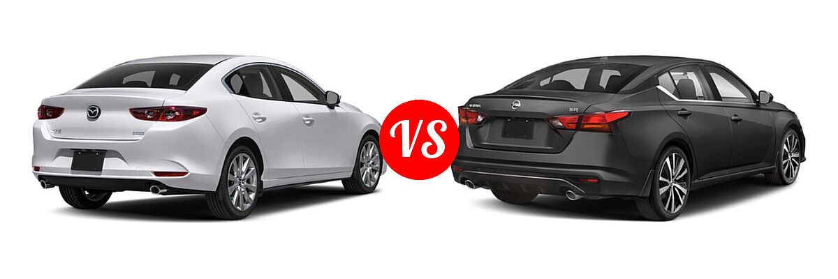 2021 Mazda 2 Sedan Select vs. 2021 Nissan Altima Sedan 2.0 SR / 2.5 SR - Rear Right Comparison
