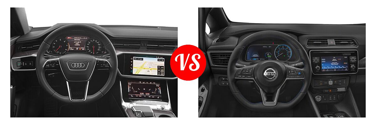 2020 Audi A7 Hatchback Premium / Premium Plus / Prestige vs. 2020 Nissan Leaf Hatchback Electric S / S PLUS / SL PLUS / SV / SV PLUS - Dashboard Comparison