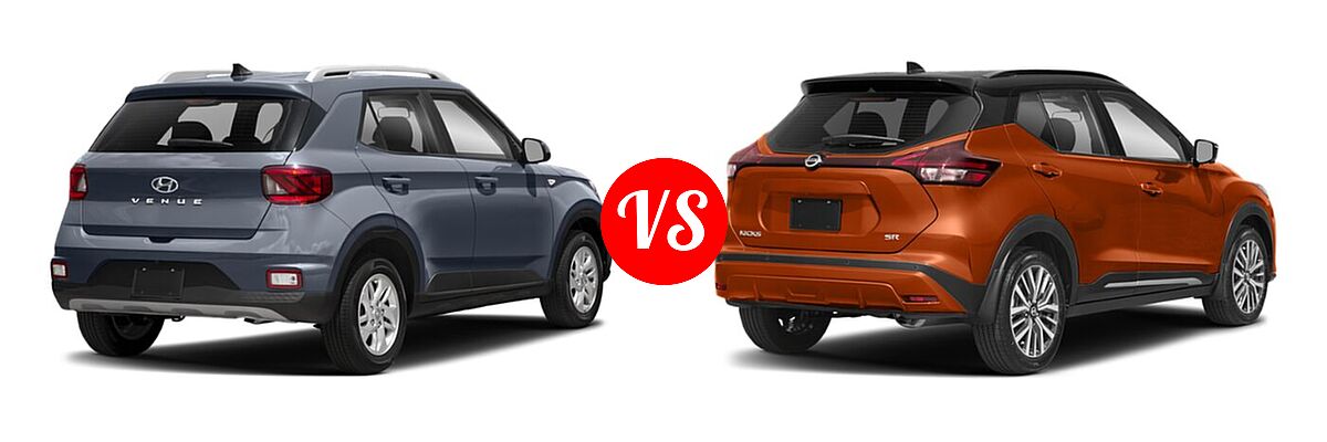 2021 Hyundai Venue SUV SEL vs. 2021 Nissan Kicks SUV SR - Rear Right Comparison