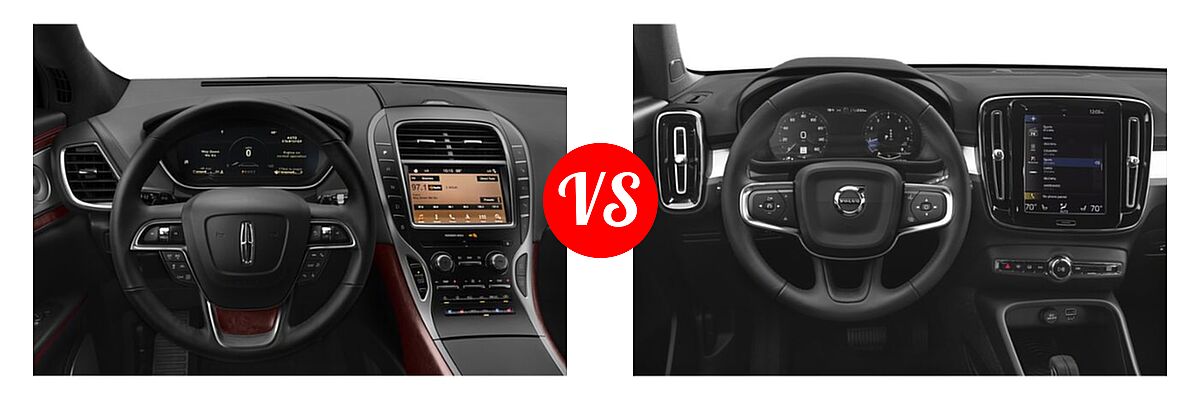 2020 Lincoln Nautilus SUV Black Label vs. 2019 Volvo XC40 SUV Momentum / R-Design - Dashboard Comparison