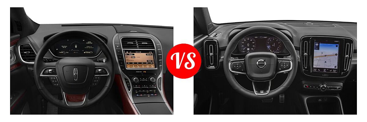 2020 Lincoln Nautilus SUV Black Label vs. 2019 Volvo XC40 SUV R-Design - Dashboard Comparison