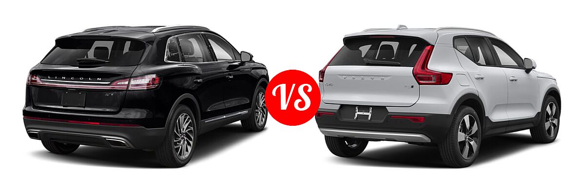 2020 Lincoln Nautilus SUV Reserve / Standard vs. 2019 Volvo XC40 SUV Momentum / R-Design - Rear Right Comparison