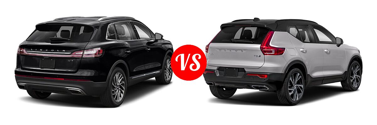 2020 Lincoln Nautilus SUV Reserve / Standard vs. 2019 Volvo XC40 SUV R-Design - Rear Right Comparison