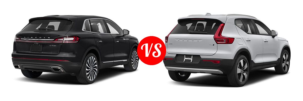 2020 Lincoln Nautilus SUV Black Label vs. 2019 Volvo XC40 SUV Momentum / R-Design - Rear Right Comparison