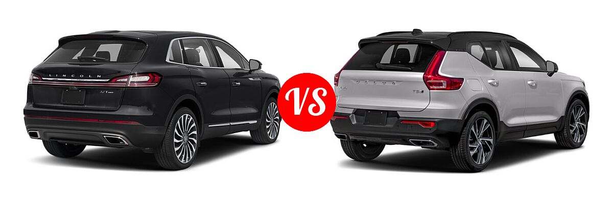 2020 Lincoln Nautilus SUV Black Label vs. 2019 Volvo XC40 SUV R-Design - Rear Right Comparison