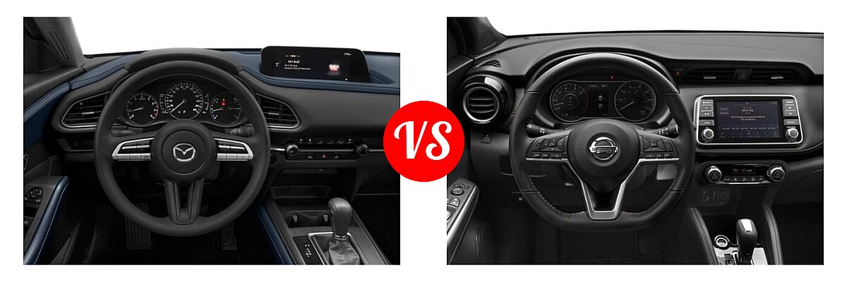 2020 Mazda CX-30 SUV AWD vs. 2020 Nissan Kicks SUV SR - Dashboard Comparison