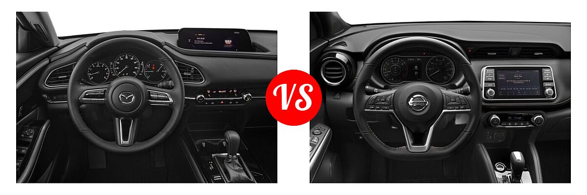 2020 Mazda CX-30 SUV Preferred Package vs. 2020 Nissan Kicks SUV SR - Dashboard Comparison