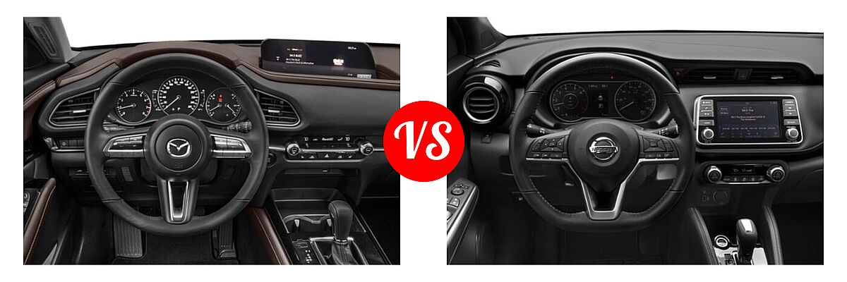 2020 Mazda CX-30 SUV Premium Package vs. 2020 Nissan Kicks SUV SR - Dashboard Comparison
